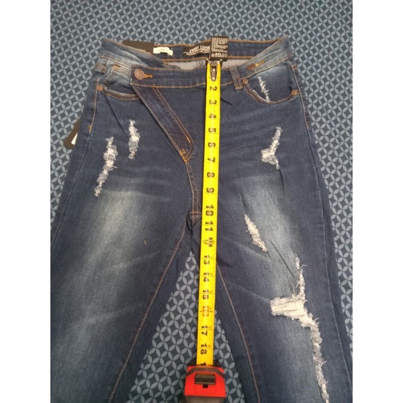 SL, SKINNY JEANS DARK BLUE STRETCH, SIZE 9 H2 WA 4072 DENIM, WAIST 30 IN - Picture 3 of 9